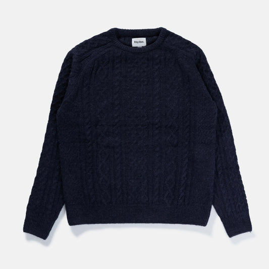 Rhythm | Mohair Fishermans Knit | Blue Coal