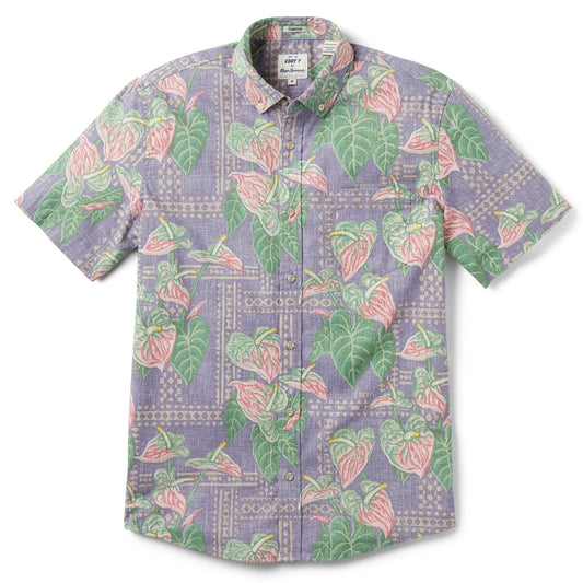 Reyn Spooner | Tapa Anthurium Shirt | Tailored Button Front Purple