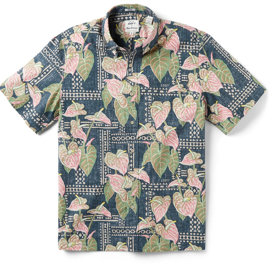 Reyn Spooner | Tapa Anthurium Shirt | Button Front Black