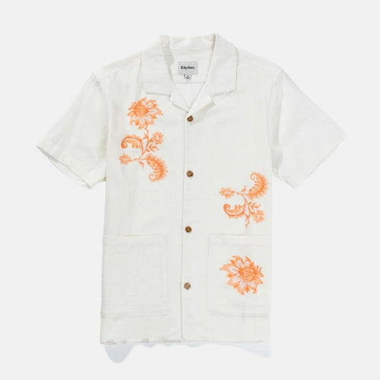 Rhythm | Paisley Cuban Ss Shirt | Natural