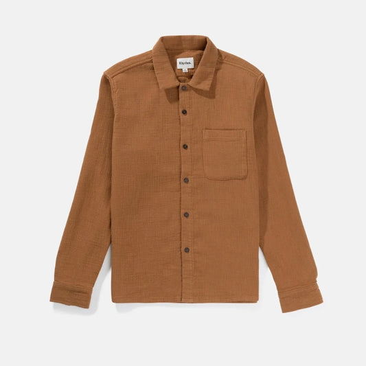 Rhythm | Textured Linen Ls Shirt | Tobacco