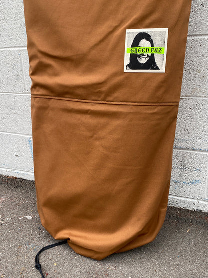 Green Fuz | Brown Bag - Mid/Round Canvas Board Bag | 8'0