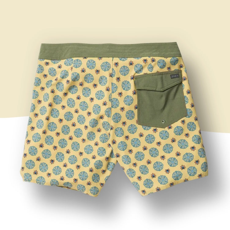 Captain Fin | Voyager Paisley Boardshort | Mineral Yellow