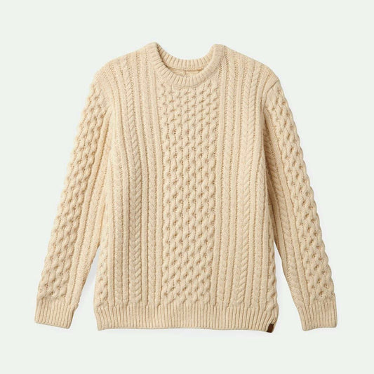 Brixton | Classic Fisherman's Sweater | Oatmeal