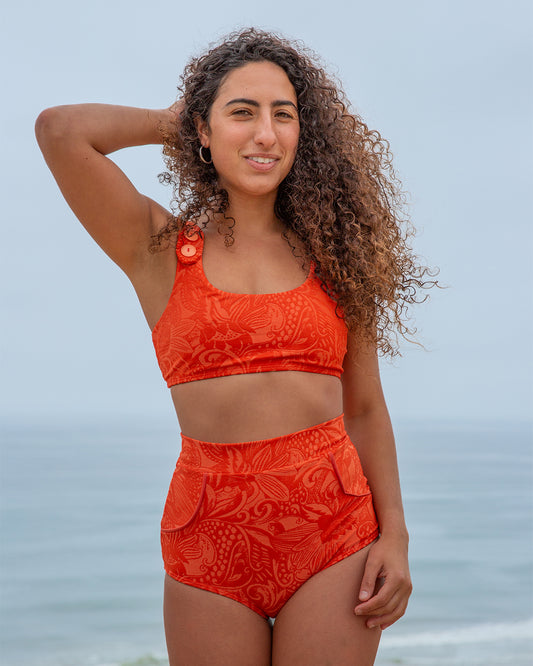 Seea | Georgia High Waist Bikini Bottom | Mandarina