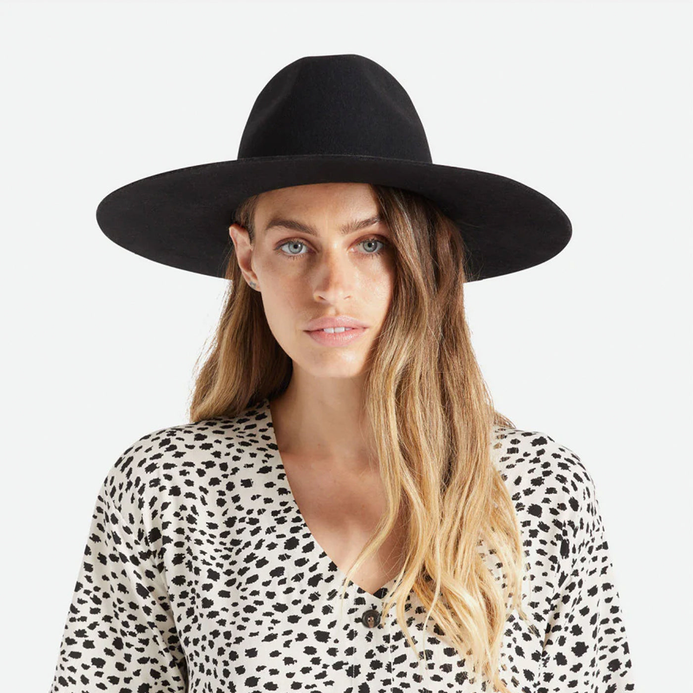 Brixton Leigh Felt Fedora Hat in Black Size Xs