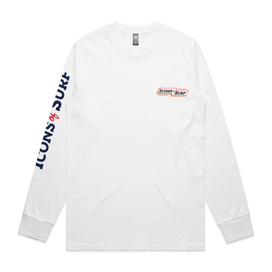 Icons L/S T-Shirt | Arm Print (White)